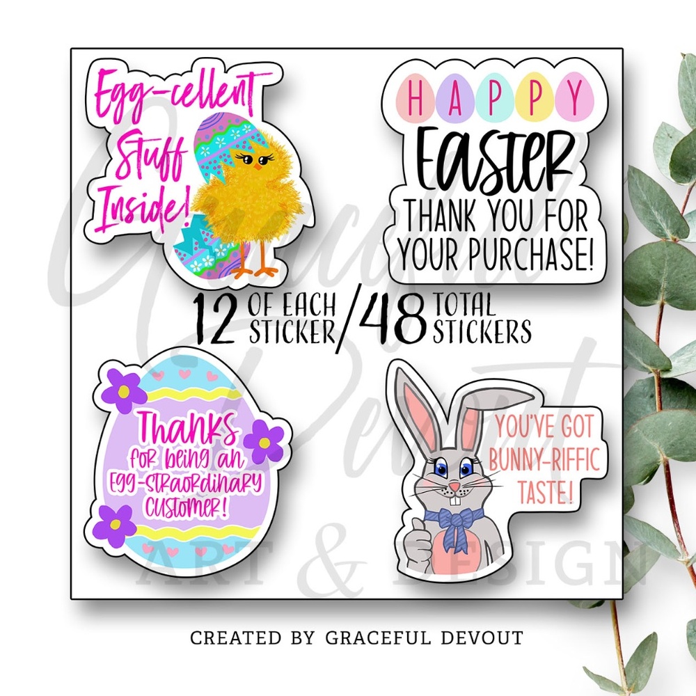 🐰Easter Bundle Variety Pack (48ct.) Stickers